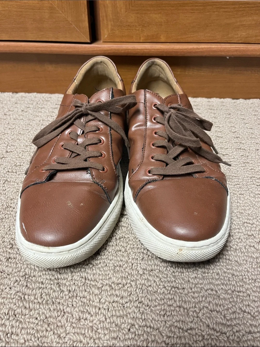 Banana Republic Brown Leather Lace-Up Sneakers